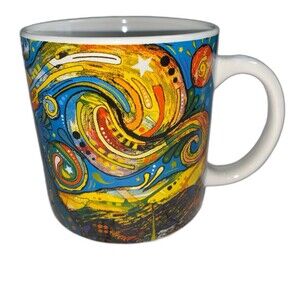 Dean Russo Aquarius Starry Night 20 oz. Ceramic Mug. LNWOT